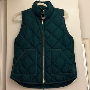 JCrew Factory Forest Green Puffer Vest - Size Small